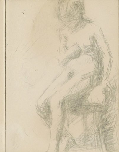 Seated nude woman on a stool