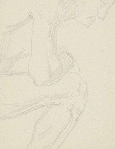 Nude man, kneeling on one knee