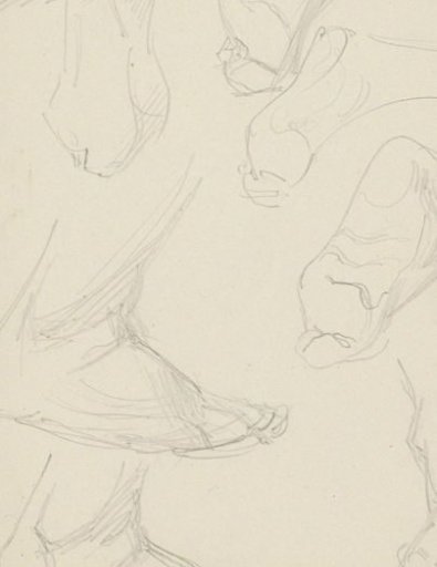 Feet, soles of feet, and a hand