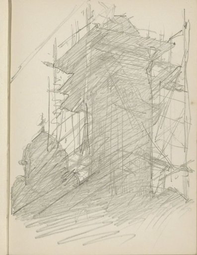Tower in the scaffolding
