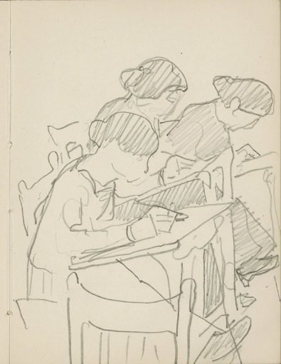Three Women in a Drawing Class