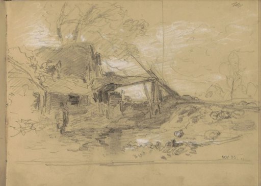Farmhouse with figure