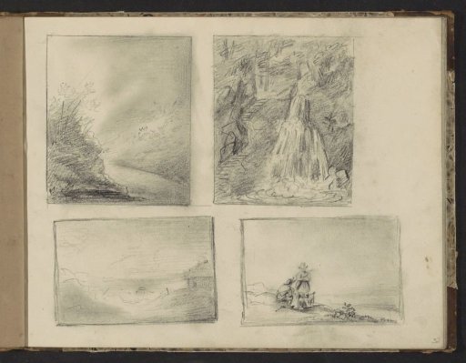 Landscapes, among others with hunters, a waterfall, and a country road