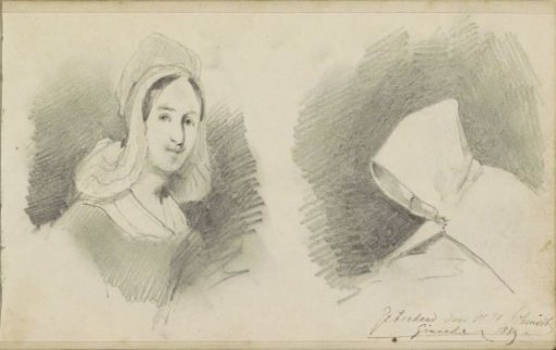 Head of a woman and a monk