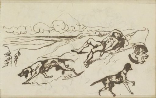 Landscape with a reclining man and a dog