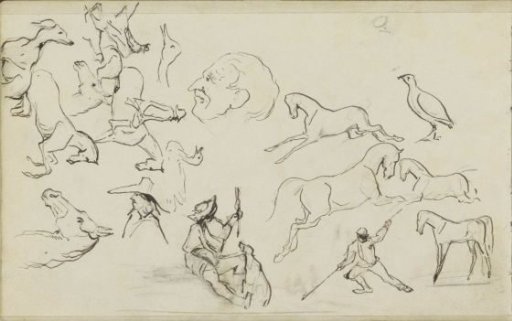 Study Sheet, Including Horses and Riders