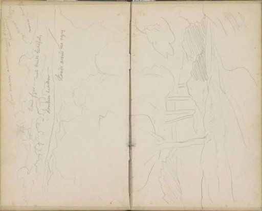 Landscape with trees along a country road
