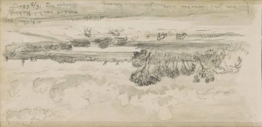 Landscape with mills and grazing cows in Hillergerberg, near the grave of son Henri