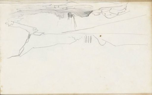 Hilly landscape with a village on a river, possibly the Meuse