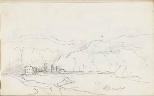 Mountain landscape with a village in a bay of the Meuse