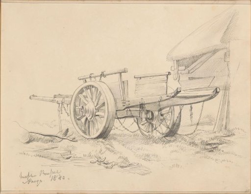 Covered wagon on the road between Brussels and Paris