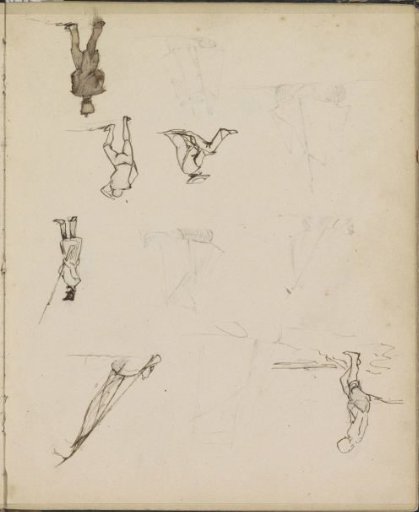 Sailing Ship and Men, Including Soldiers, in Various Poses
