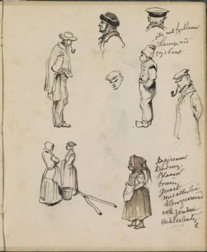 Study Sheet, Including Smoking Men and Women by a Wooden Bucket