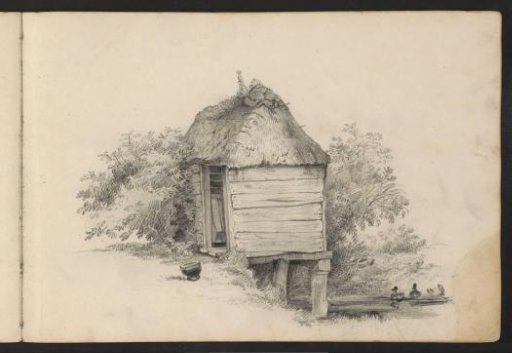 Hut on stilts by the water