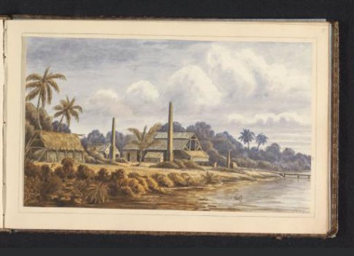 View of the abandoned sugar plantation Picardie on the Commewijne River