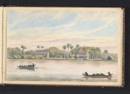 View of the coffee plantation Frederiksdorp on the Commewijne River