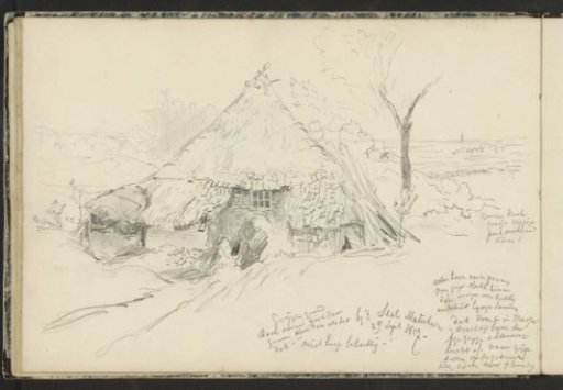Peasant's cottage with a thatched roof near 't Saal in Materborn