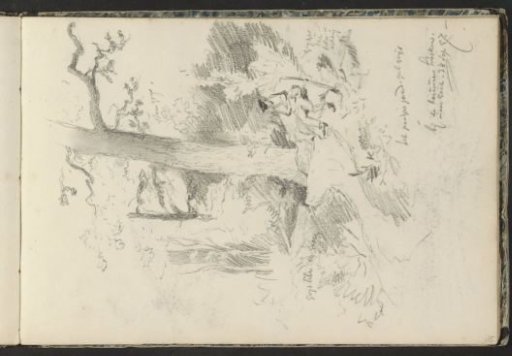 Figure on a Stone by a Forest Path