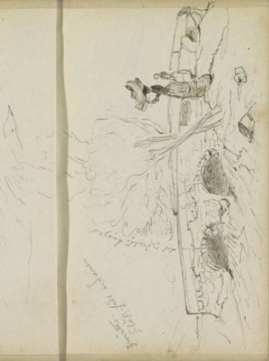 Women at a bridge over a brook