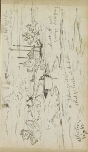Landscape with a mill and a rowing boat on a river