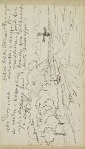 Landscape with farmland and a mill