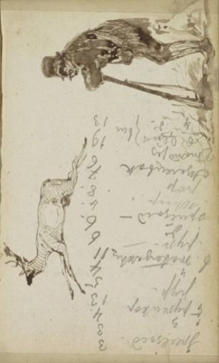 Stag and a Hunter Leaning on His Gun
