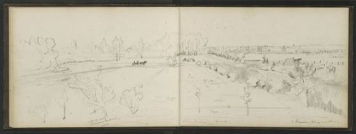 View of the estate from a window of Slot Boetselaer in Kleve