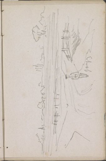 Landscape with a boy on a path