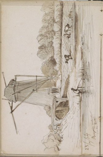 Mill at the Bergse lock on the Rotte