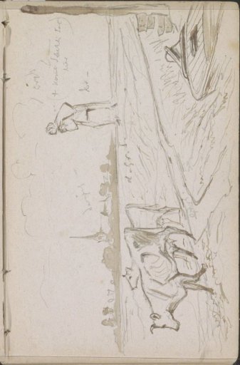 Pasture with cows and a rowing boat in a ditch