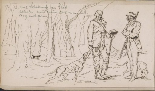 Haagse Bos and two hunters
