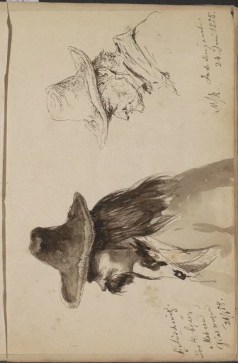 Two men with hats, seen from the side