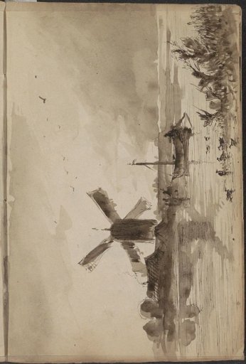 Landscape with a mill on a river