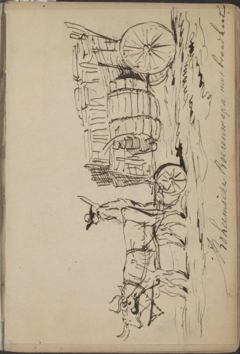 Bohemian peasant wagon with firewood