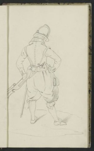 Soldier Holding a Musket in His Left Hand with His Right Hand Resting on His Hip