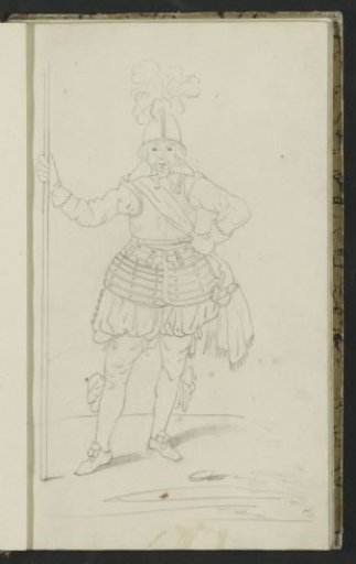 Soldier Holding a Spear Upright in His Right Hand