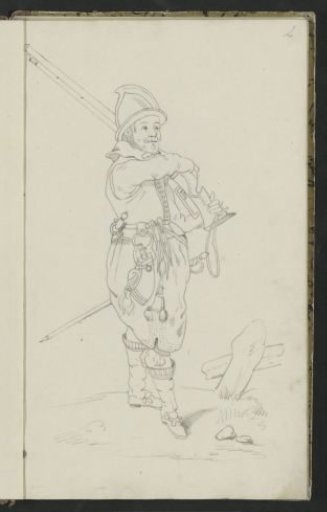 Soldier Carrying a Musket on His Left Shoulder
