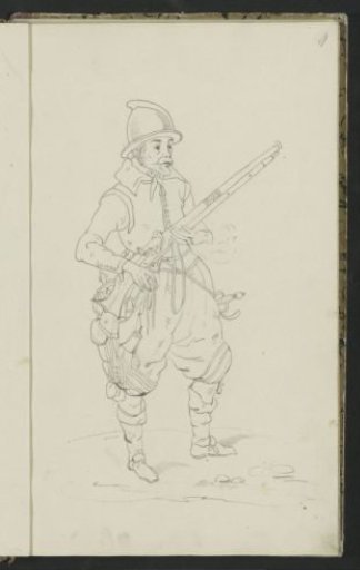 Soldier Holding a Musket in Both Hands