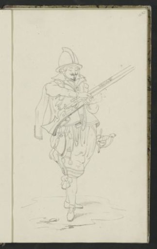 Soldier Taking Hold of a Slow Match