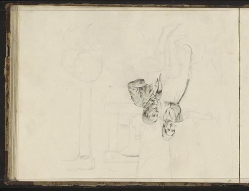 Interior with a man and woman at a window