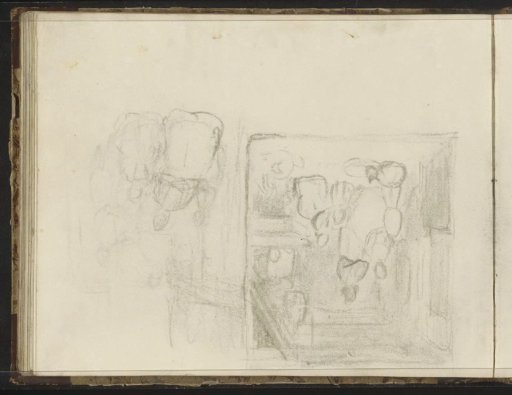 Interiors with women, children and a cat