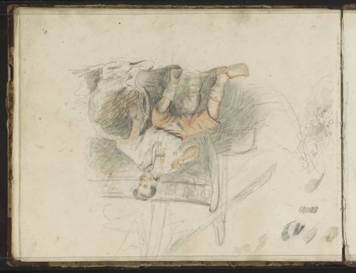 Man with a pipe sitting on a quay