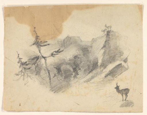 Deer in a mountainous landscape