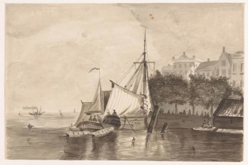 Ships at a quay (Rotterdam?)