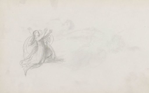 Two floating figures, possibly angels