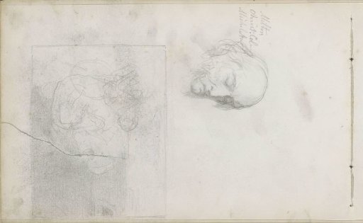 Head of a man with closed eyes