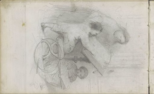 Woman and two children at a desk