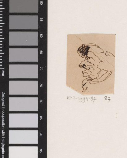Head of a man, in profile to the left