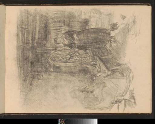 Peasant Interior with a Woman at a Spinning Wheel