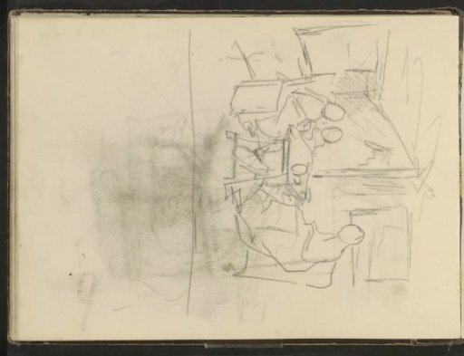 Interior with a Woman and Children Around a Table